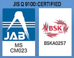 JIS Q 9001,JIS Q 9100FCERTIFIED